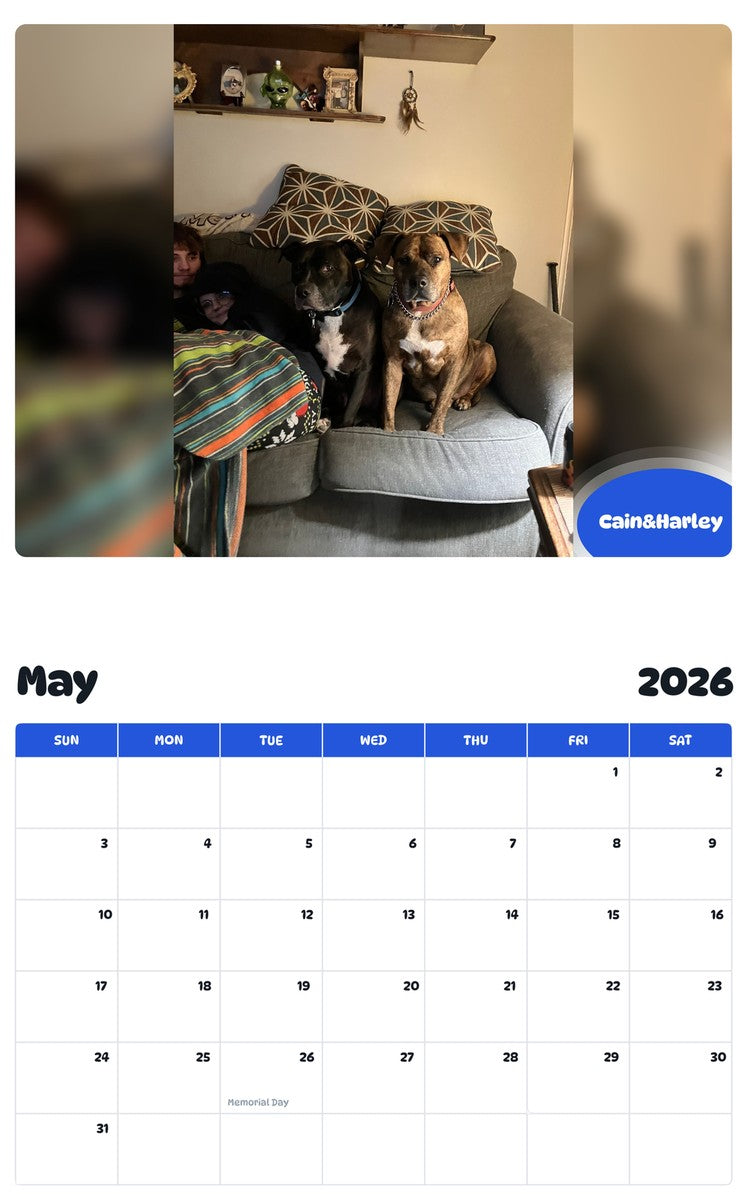 2026 - 2027 Cain&Harley - Pawidols Pet Calendar