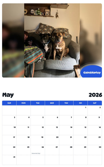 2026 - 2027 Cain&Harley - Pawidols Pet Calendar