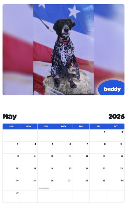 2026 - 2027 buddy - Pawidols Pet Calendar