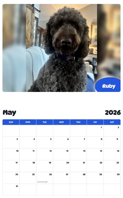 2026 - 2027 Ruby - Pawidols Pet Calendar