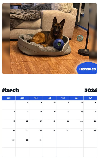 November 2025 - October 2026 Hercules - Pawidols Pet Calendar