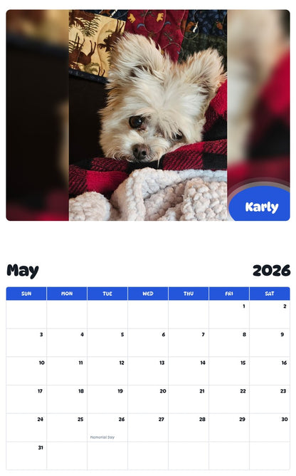2026 - 2027 Karly - Pawidols Pet Calendar