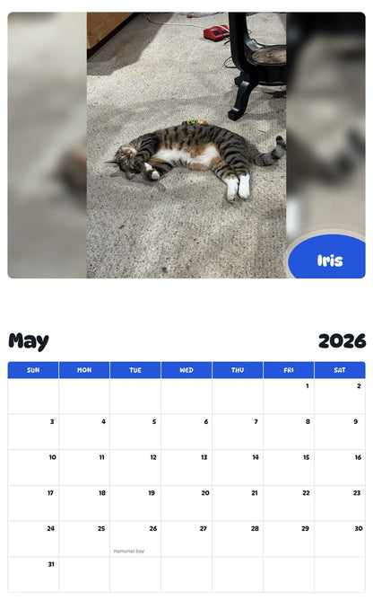 2026 - 2027 Iris - Pawidols Pet Calendar