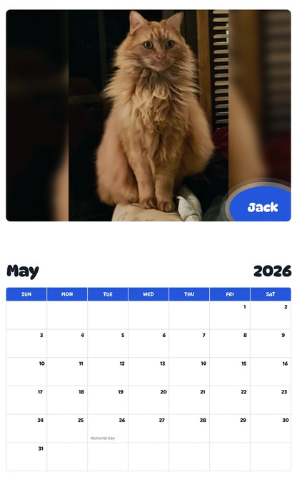 2026 - 2027 Jack - Pawidols Pet Calendar