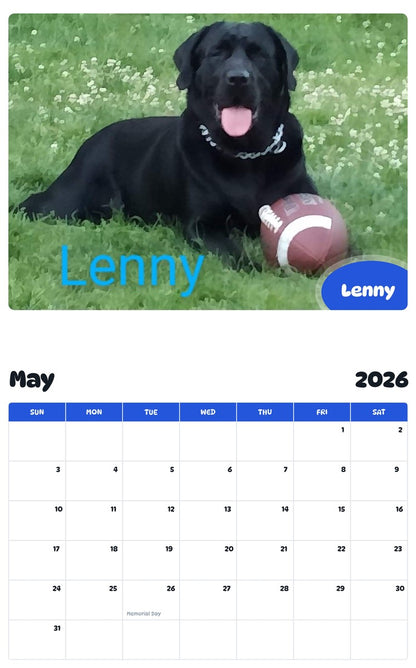 2026 - 2027 Lenny - Pawidols Pet Calendar