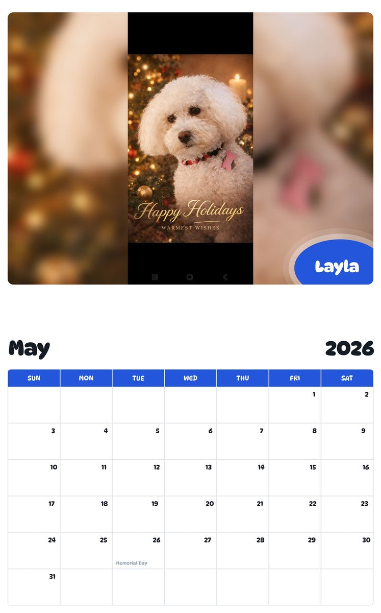 2026 - 2027 Layla - Pawidols Pet Calendar
