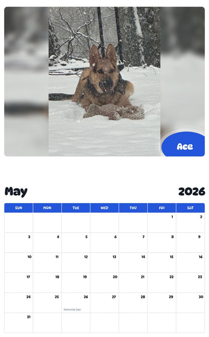 2026 - 2027 Ace - Pawidols Pet Calendar