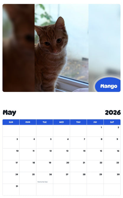2026 - 2027 Mango - Pawidols Pet Calendar