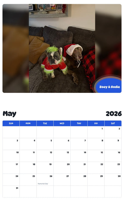 2026 - 2027 Zoey & Bodie - Pawidols Pet Calendar