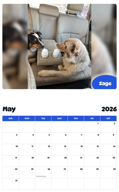 2026 - 2027 Sage - Pawidols Pet Calendar