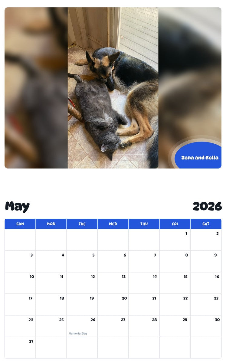 2026 - 2027 Zena and Bella - Pawidols Pet Calendar