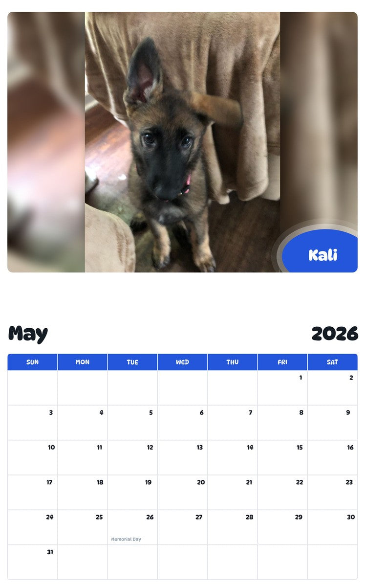 2026 - 2027 Kali - Pawidols Pet Calendar