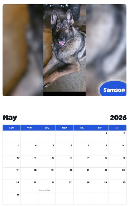 2026 - 2027 Samson - Pawidols Pet Calendar