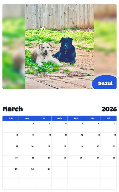 November 2025 - October 2026 Dezul - Pawidols Pet Calendar
