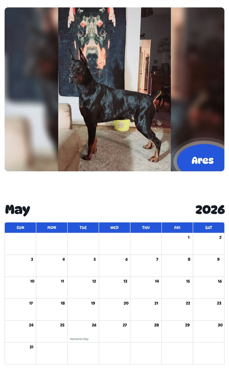 2026 - 2027 Ares - Pawidols Pet Calendar