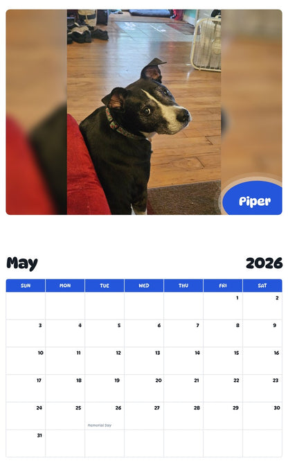 2026 - 2027 Piper - Pawidols Pet Calendar