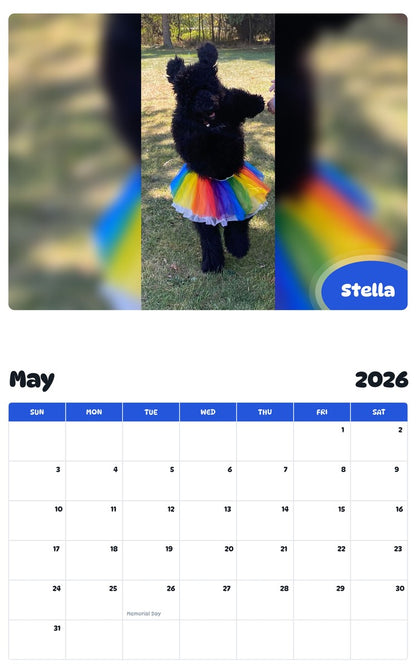 2026 - 2027 Stella - Pawidols Pet Calendar