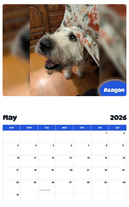 2026 - 2027 Reagan - Pawidols Pet Calendar
