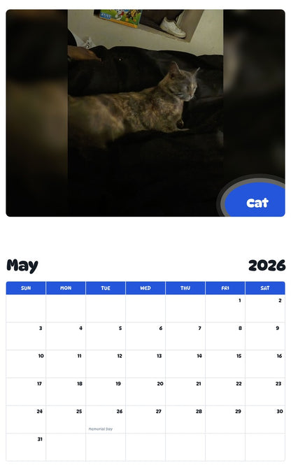 2026 - 2027 Cat - Pawidols Pet Calendar
