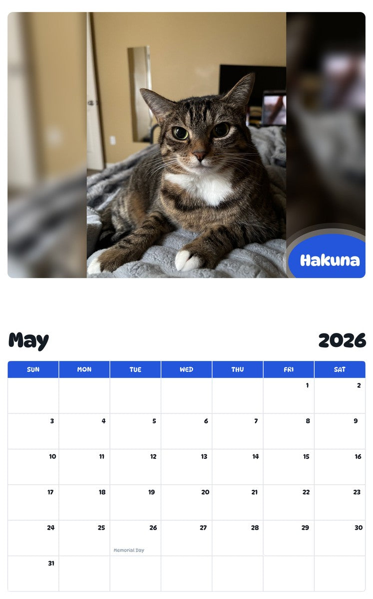 2026 - 2027 Hakuna - Pawidols Pet Calendar