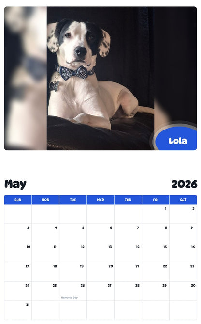 2026 - 2027 Lola - Pawidols Pet Calendar