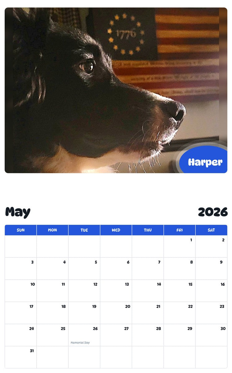 2026 - 2027 Harper - Pawidols Pet Calendar