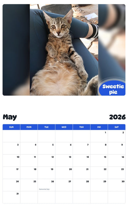 2026 - 2027 Sweetie pie - Pawidols Pet Calendar