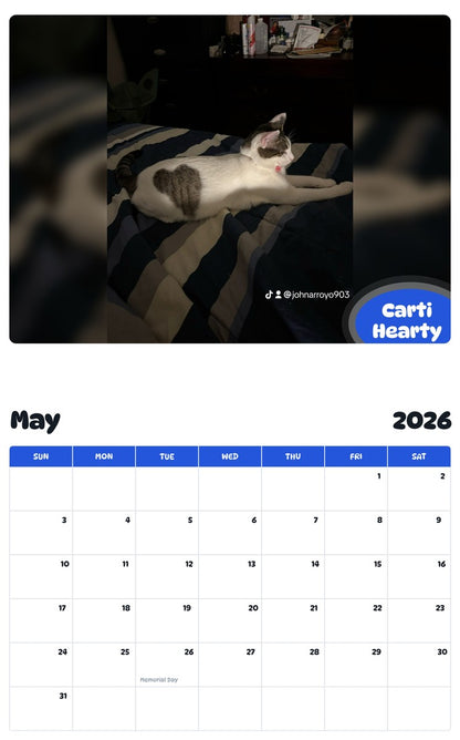 2026 - 2027 Carti Hearty - Pawidols Pet Calendar