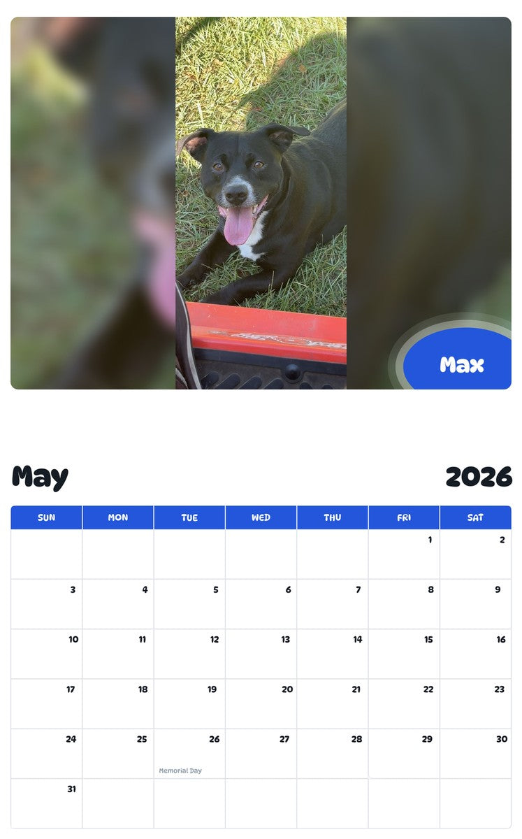 2026 - 2027 Max - Pawidols Pet Calendar