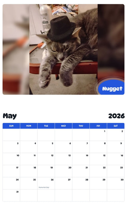 2026 - 2027 Nugget - Pawidols Pet Calendar