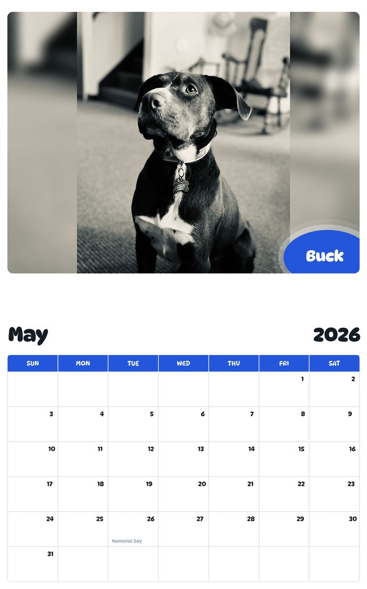 2026 - 2027 Buck - Pawidols Pet Calendar