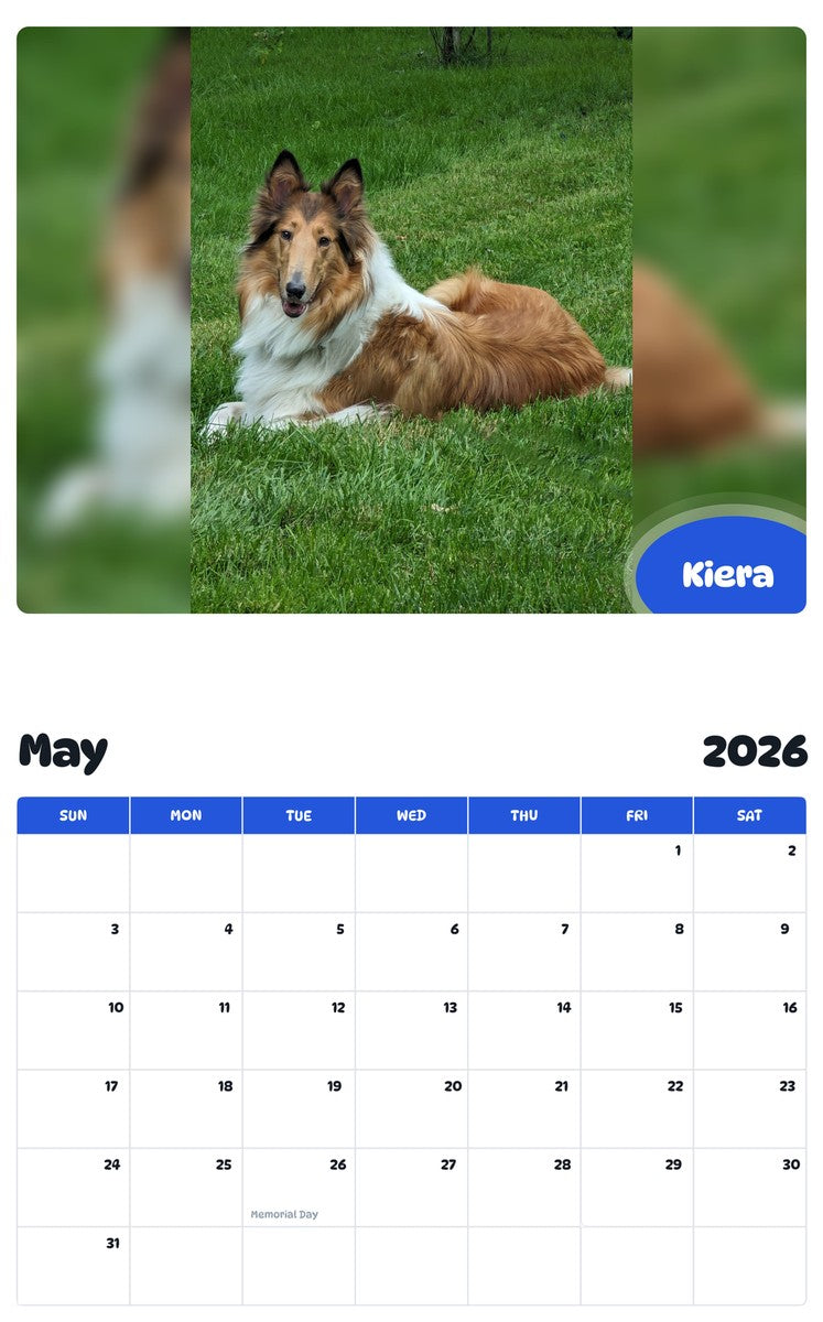 2026 - 2027 Kiera - Pawidols Pet Calendar