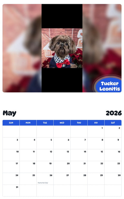 2026 - 2027 Tucker Leonitis - Pawidols Pet Calendar