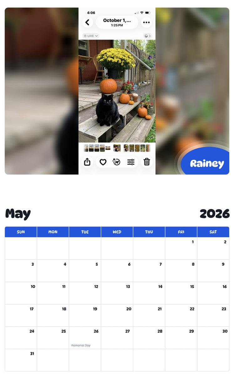 2026 - 2027 Rainey - Pawidols Pet Calendar