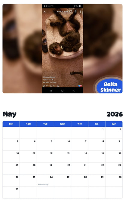 2026 - 2027 Bella Skinner - Pawidols Pet Calendar