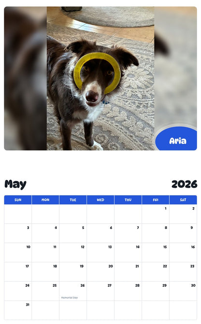 2026 - 2027 Aria - Pawidols Pet Calendar