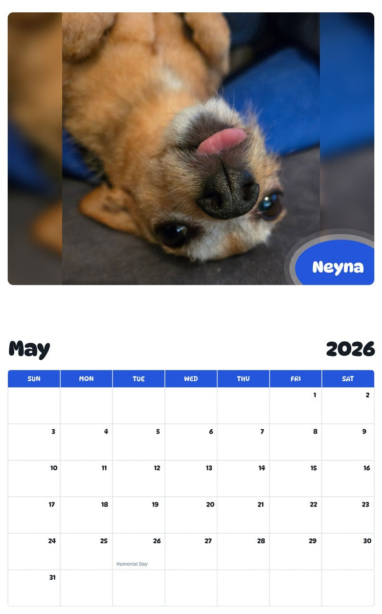 2026 - 2027 Neyna - Pawidols Pet Calendar