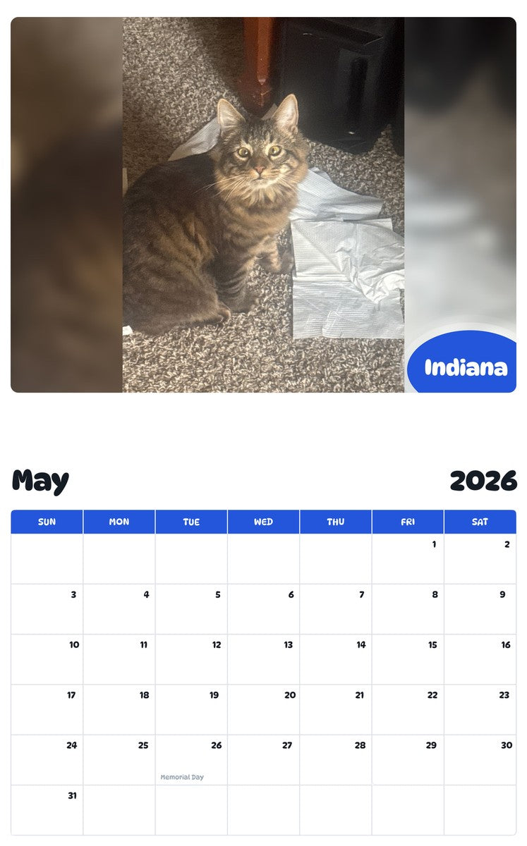 2026 - 2027 Indiana - Pawidols Pet Calendar
