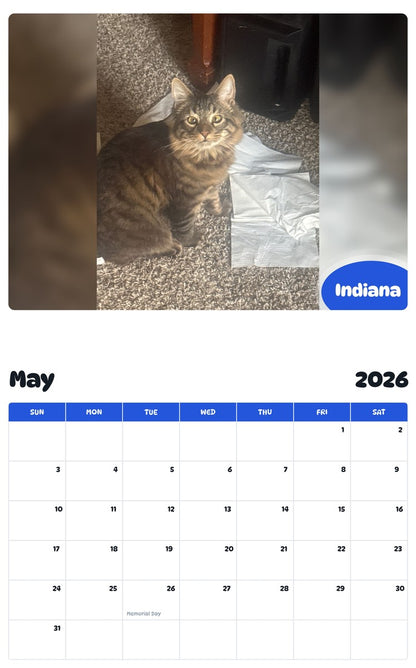 2026 - 2027 Indiana - Pawidols Pet Calendar