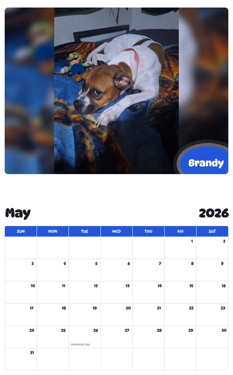 2026 - 2027 Brandy - Pawidols Pet Calendar
