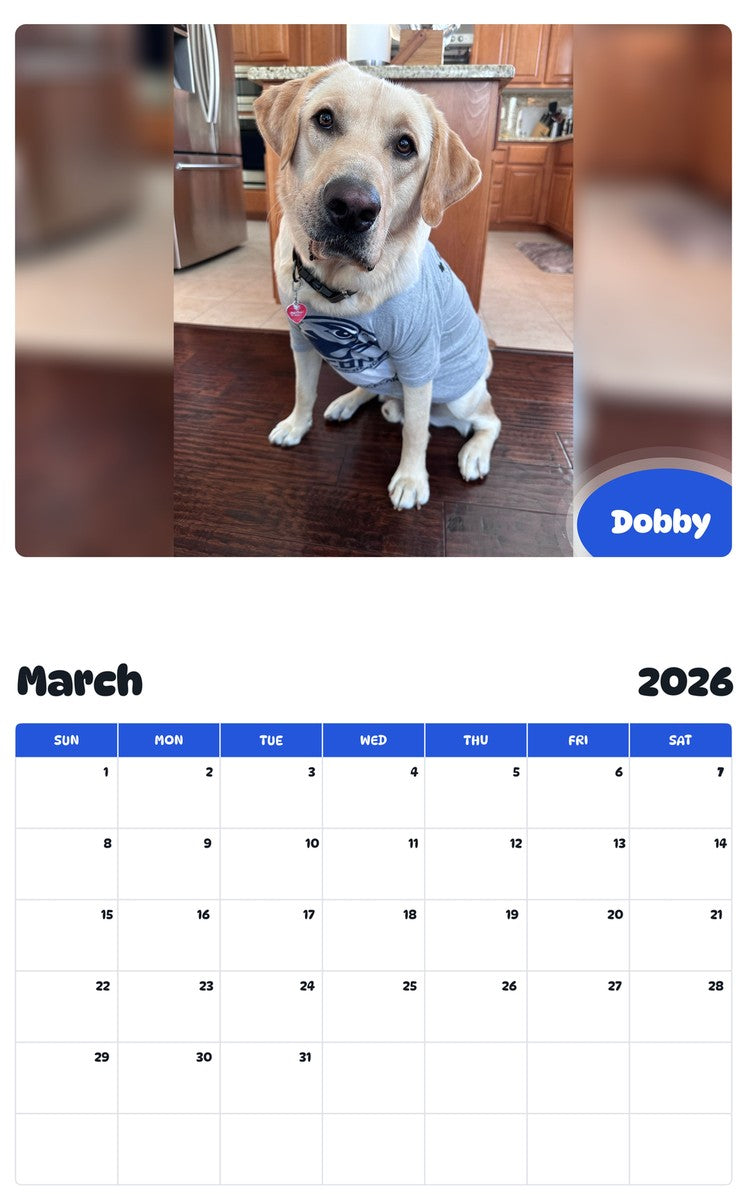 November 2025 - October 2026 Dobby - Pawidols Pet Calendar