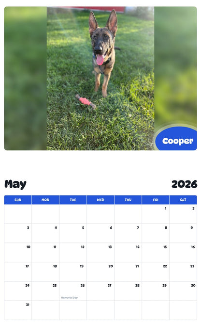 2026 - 2027 Cooper - Pawidols Pet Calendar