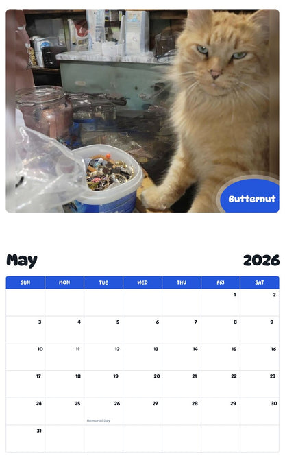 2026 - 2027 Butternut - Pawidols Pet Calendar
