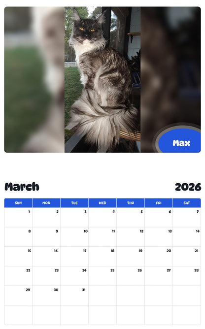 November 2025 - October 2026 Max - Pawidols Pet Calendar
