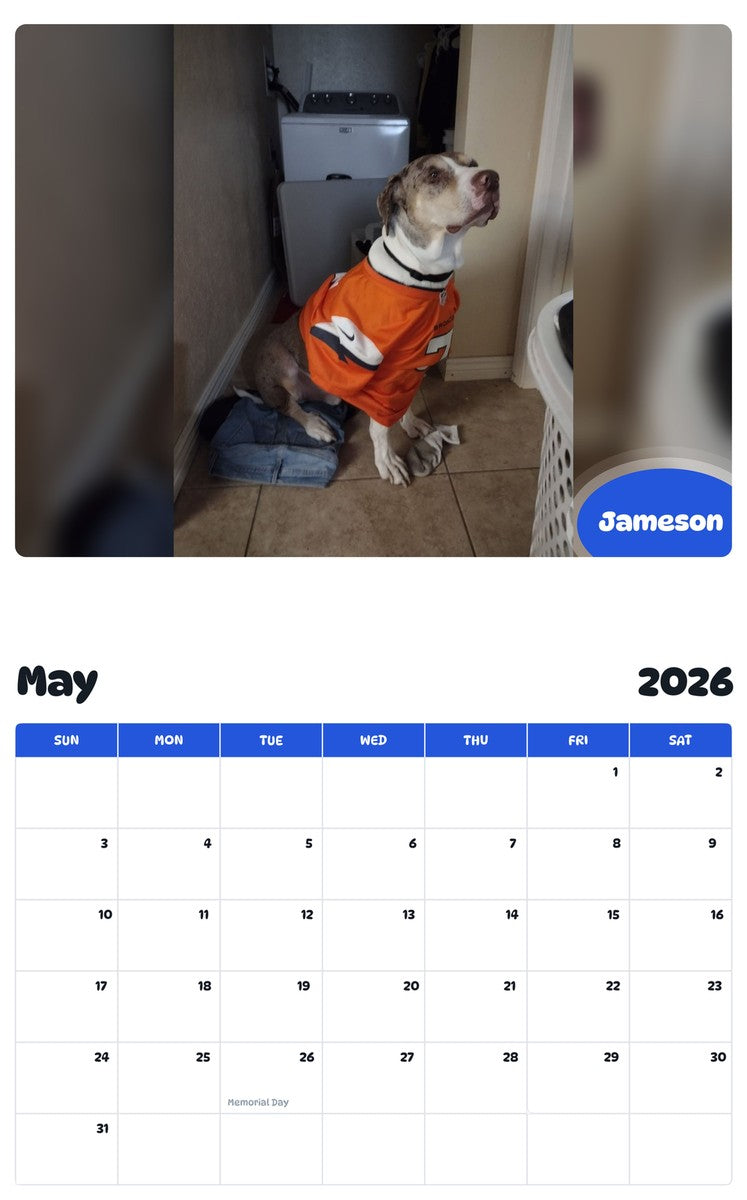 2026 - 2027 Jameson - Pawidols Pet Calendar