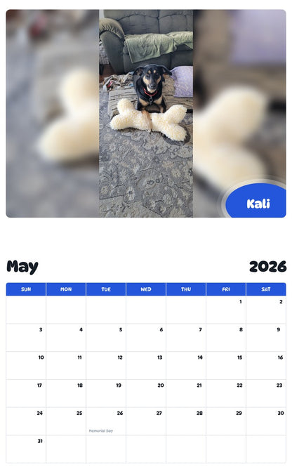 2026 - 2027 Kali - Pawidols Pet Calendar