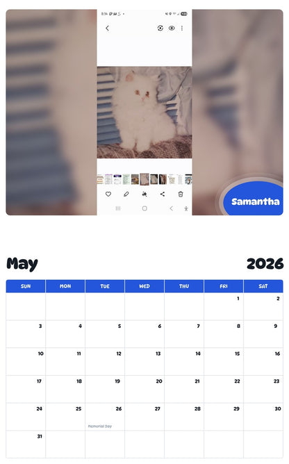 2026 - 2027 Samantha - Pawidols Pet Calendar