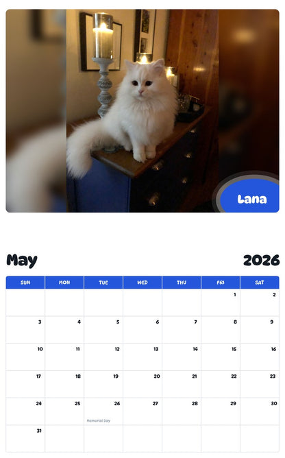 2026 - 2027 Lana - Pawidols Pet Calendar