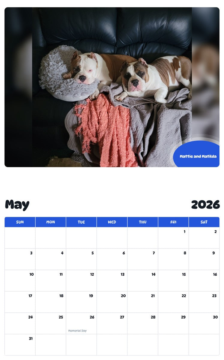 2026 - 2027 Mattie and Matilda - Pawidols Pet Calendar