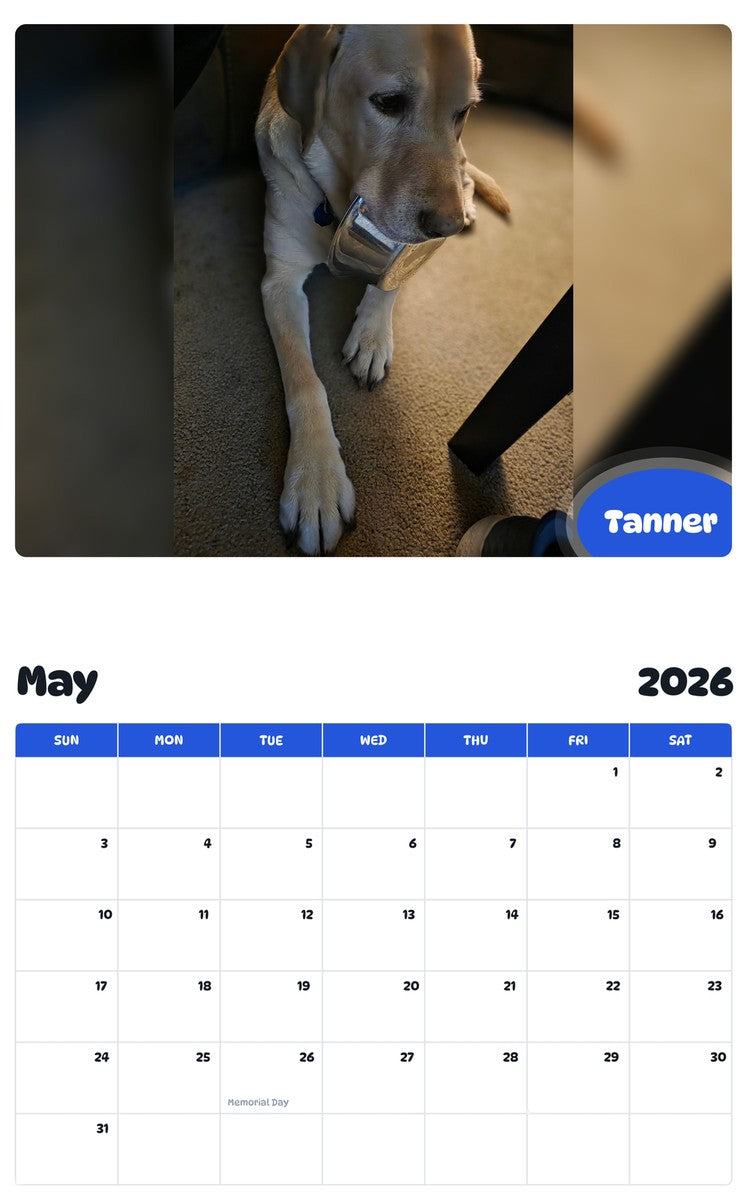 2026 - 2027 Tanner - Pawidols Pet Calendar